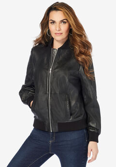 Jessica London Leather Swing Coat Plus Size - Cognac • Price »