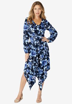 Ultrasmooth® Fabric Ruffle Midi Dress