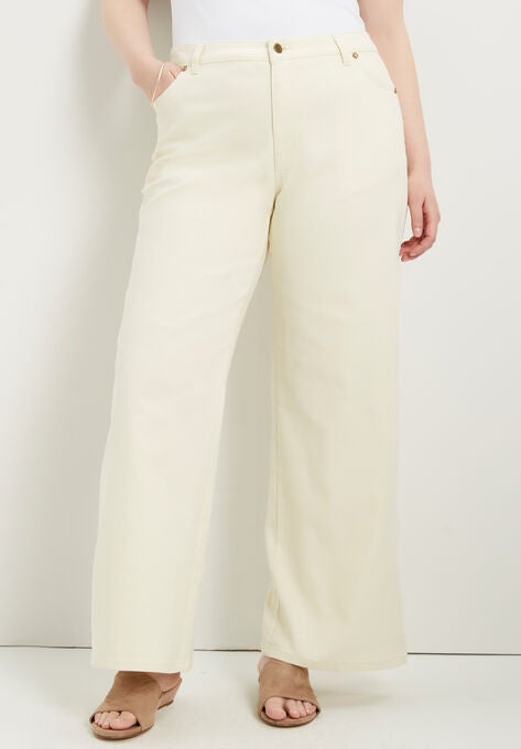 June Fit Wide-Leg Jeans, IVORY, hi-res image number null