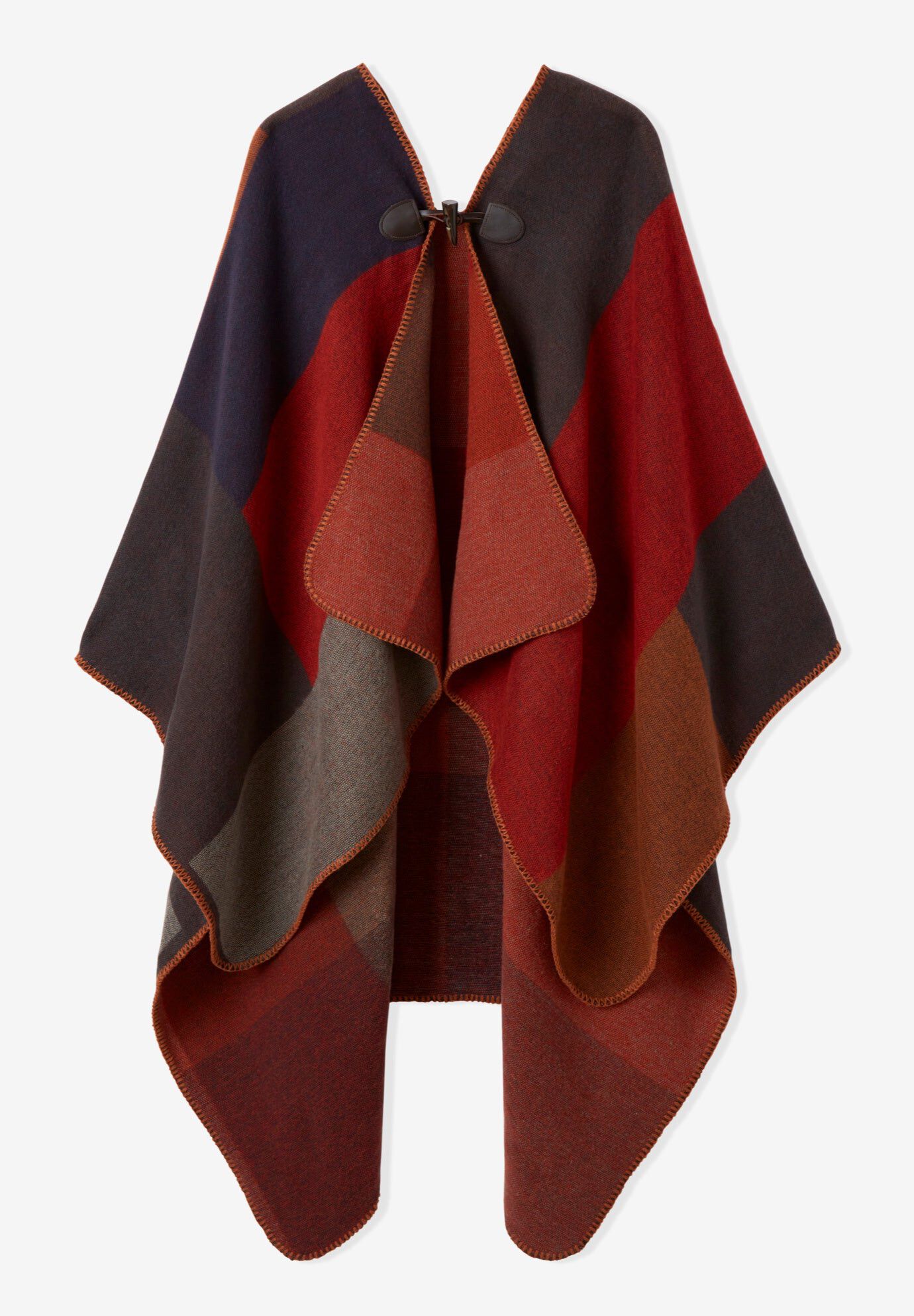 Fashionable Color Block Shawl, Brown Colorblock | Roaman's