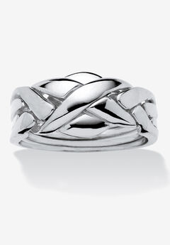 Platinum-Plated Commitment Symbol Puzzle Ring