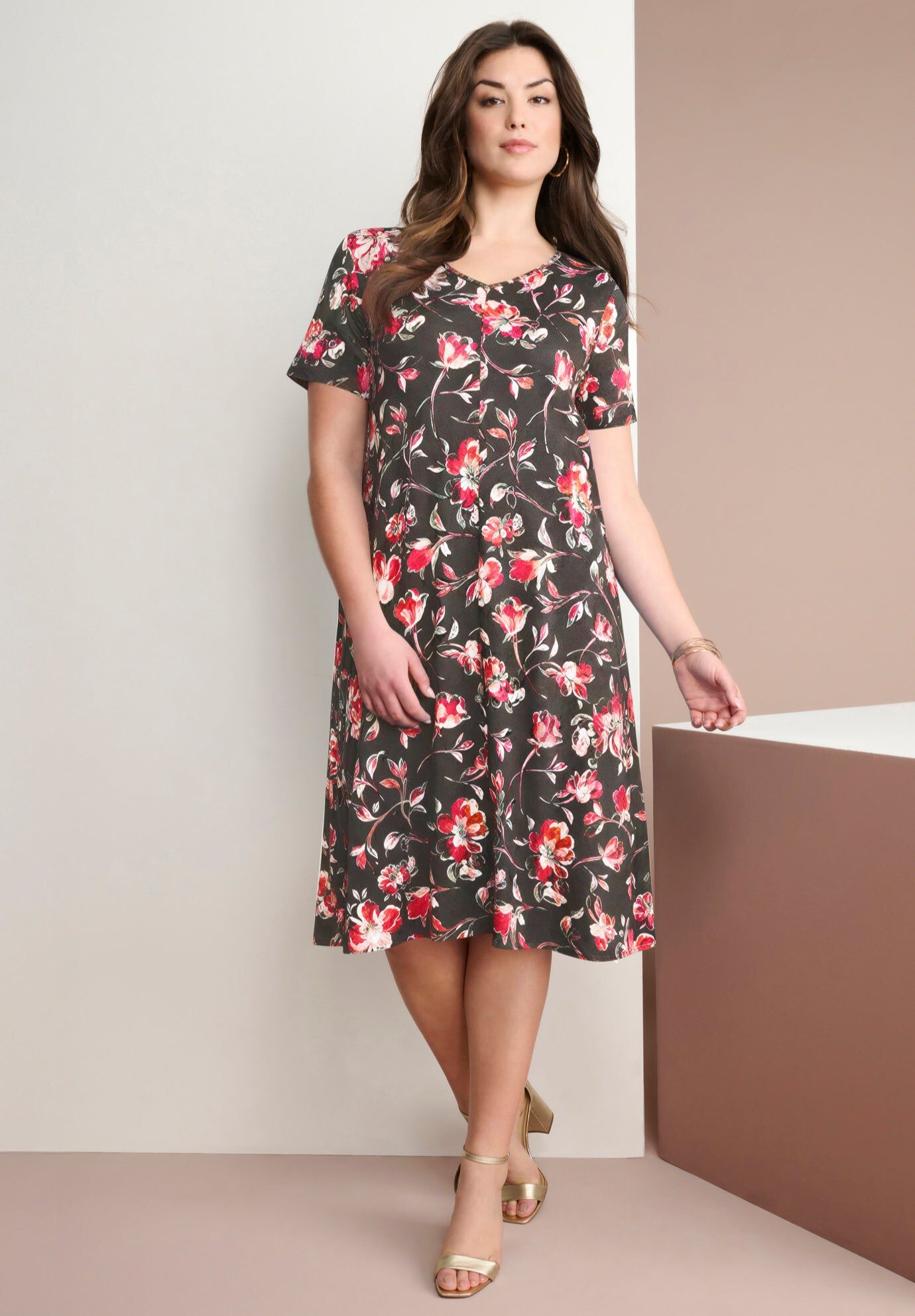 summer knit dresses plus size Stretch Fit-And-Flare Dress gold embroidered bridal gown