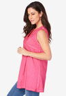 Sleeveless Lace-Trim Slub Tank, , alternate image number null
