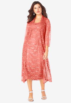 Sequin Lace Jacket Dress