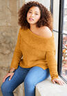 Chenille Off-The-Shoulder Sweater, RICH GOLD COMBO, hi-res image number null