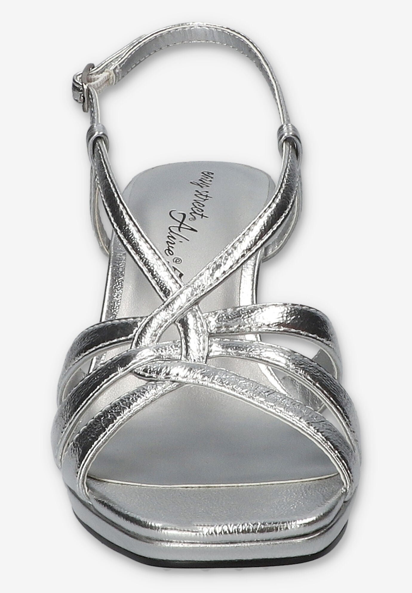 Valorie Sqaure Toe Platform Sandal, SILVER CRINKLED, alternate image number 3