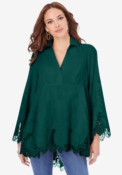 Poplin Embroidered Swing Tunic
