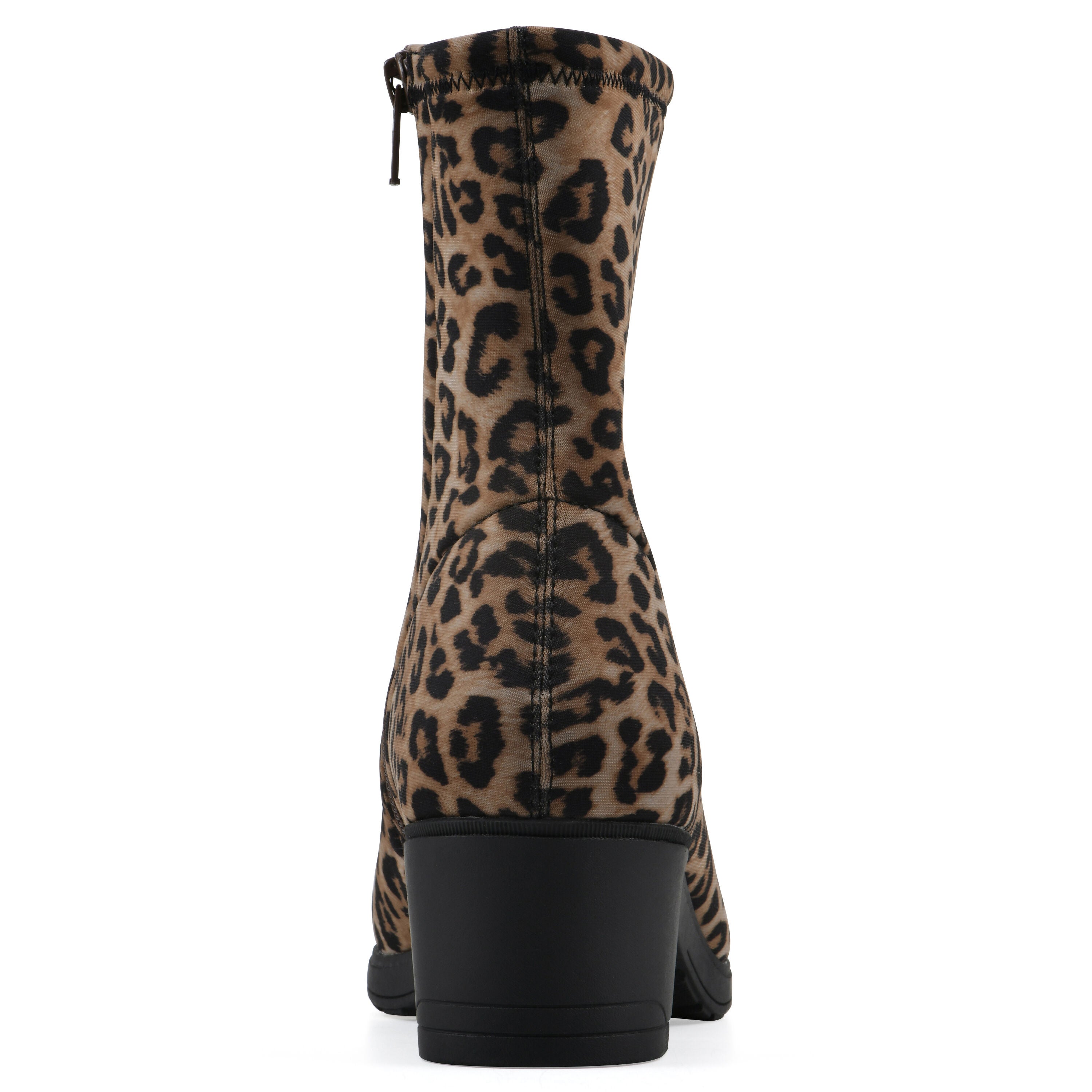Huda Block Heel Bootie, TAN LEOPARD FABRIC, on-hover image number 1