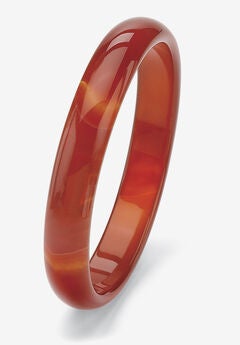Genuine Red Agate Bangle Bracelet (13Mm), 8.5 Inches Jewelry