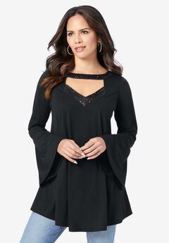 Sequin Cutout Tunic