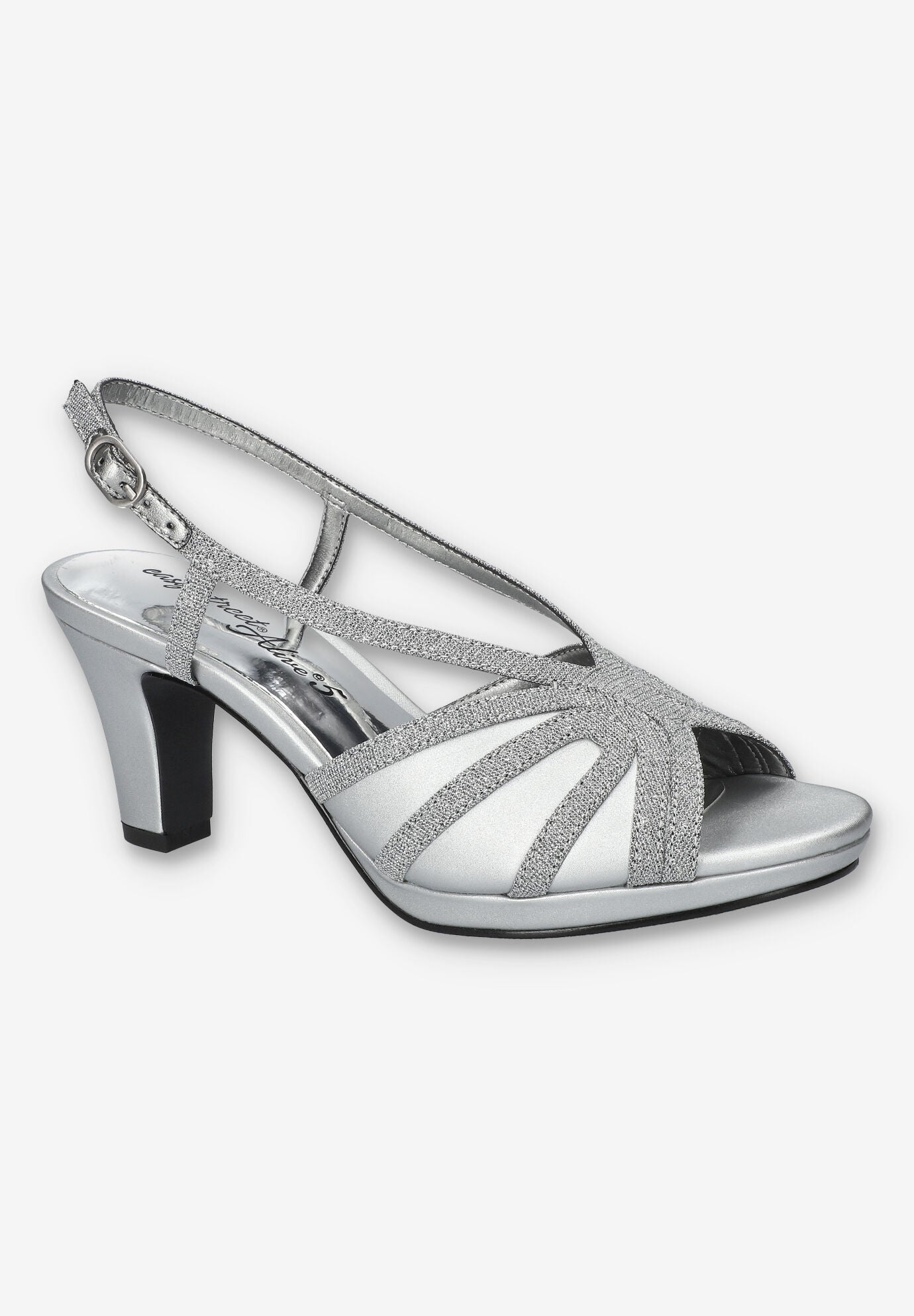 Starlight Heeled Sandals, SILVER SATIN, hi-res image number 0