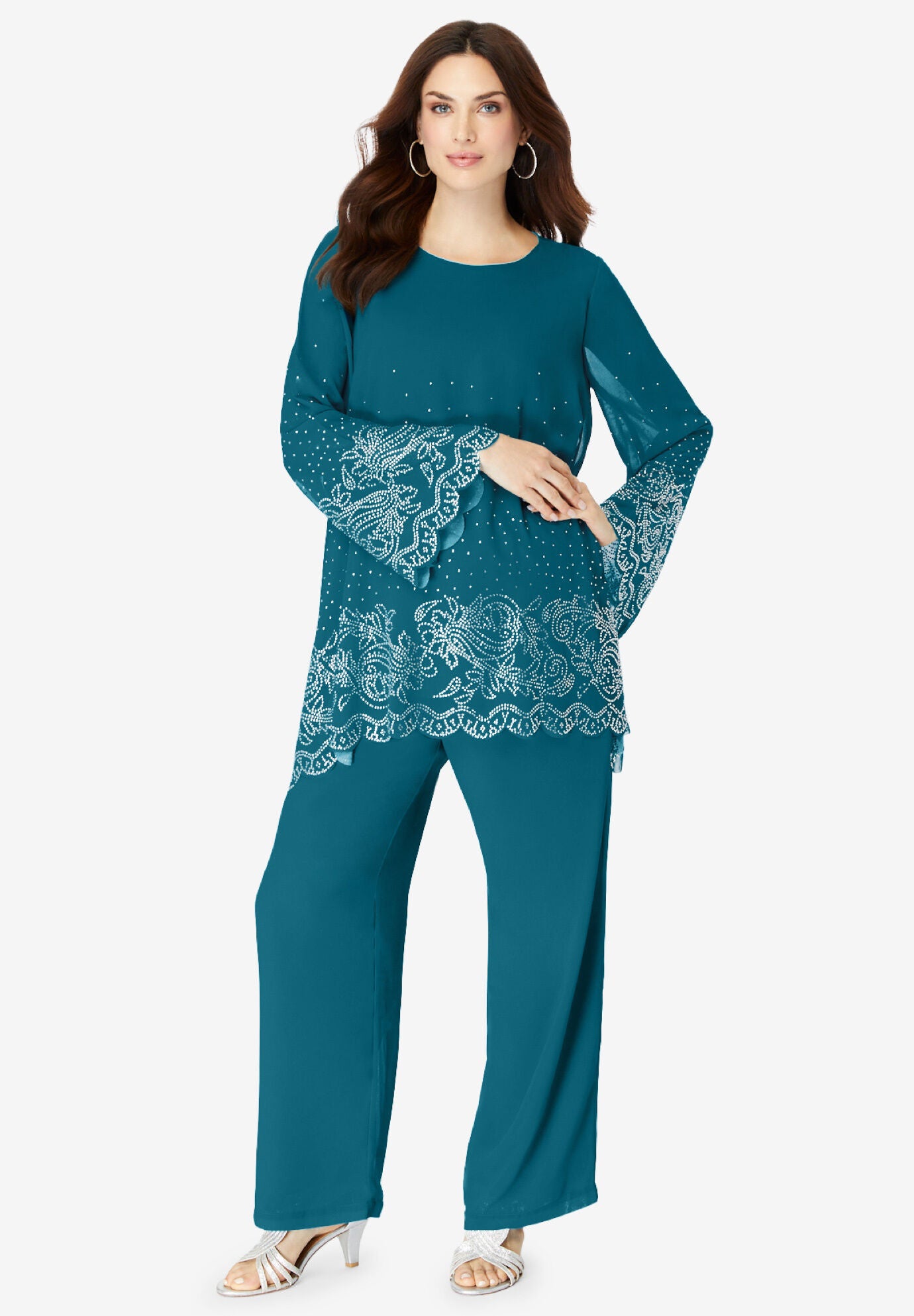 SequinEmbellished Pantset Roaman's