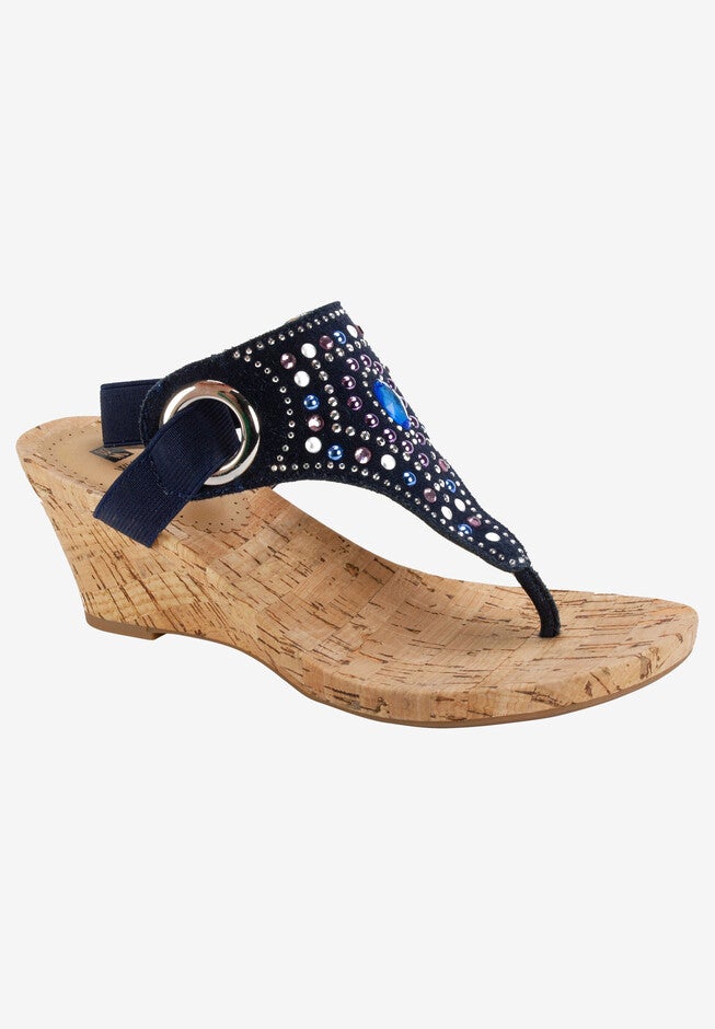 Adeline Sandal, BLUE FABRIC CORK, hi-res image number null
