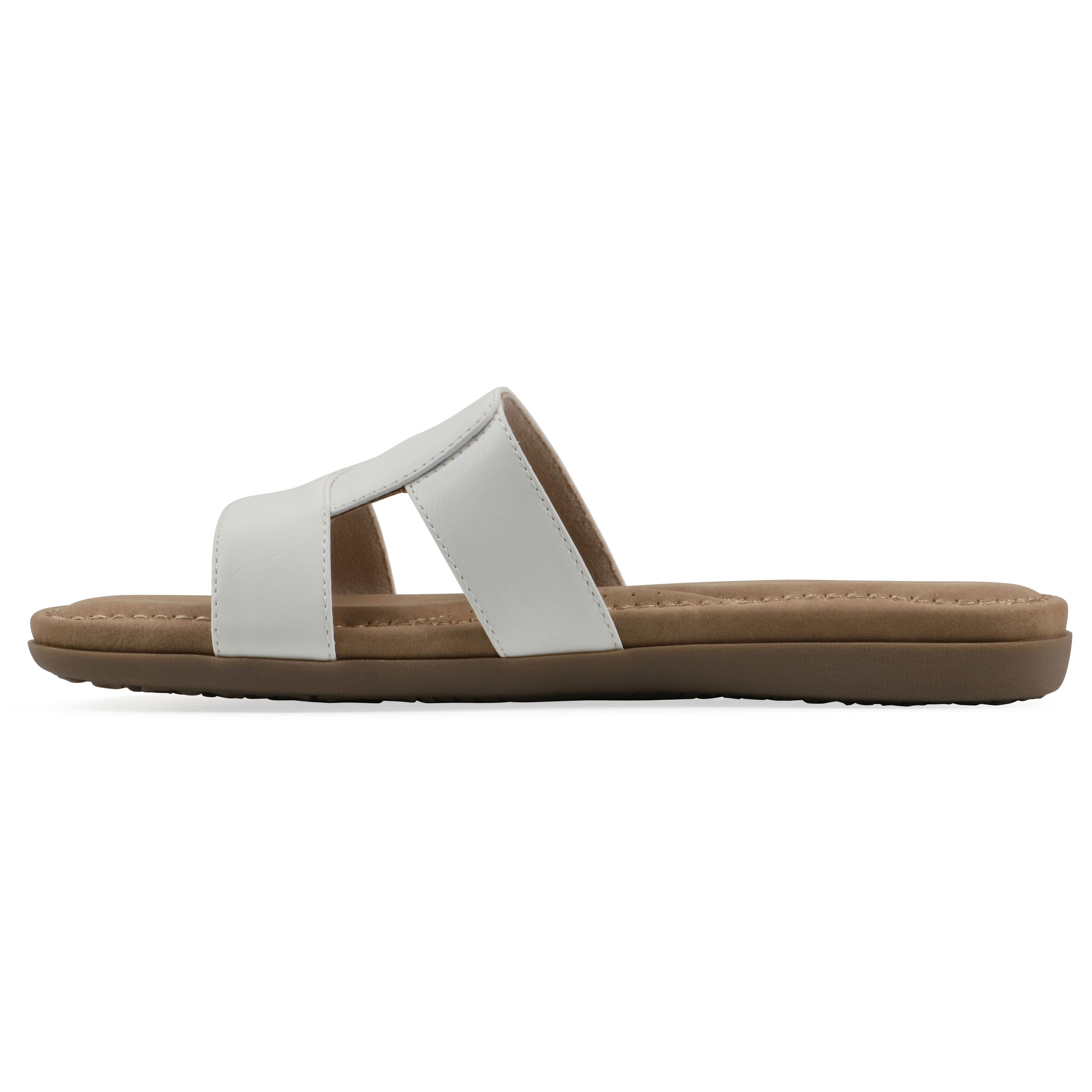 Fraida Slide Sandal, WHITE NUBUCK, alternate image number 3