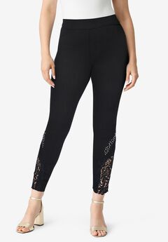 Plus Size 360° Stretch Lace Applique Jean