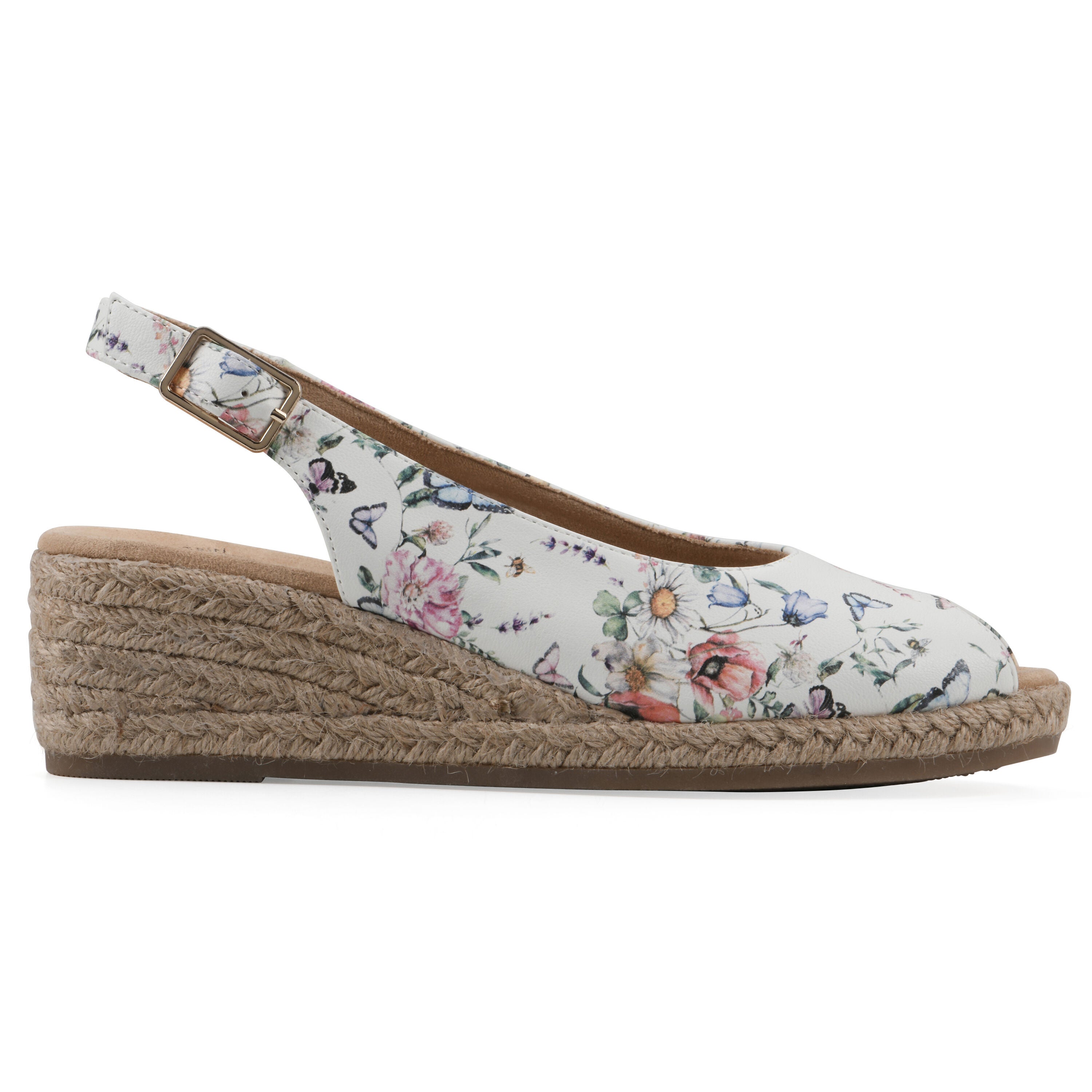 Maize Espadrille Wedge Sandal, WHITE BUTTERFLY, alternate image number 2