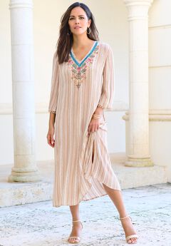 Embellished Crinkle Kaftan