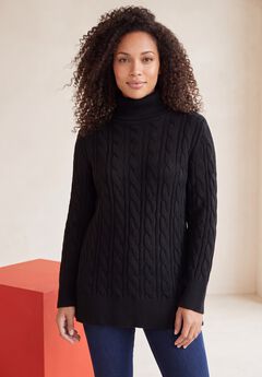 Plus Size Cozy Cable Turtleneck Sweater