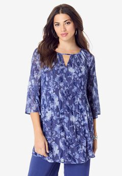 Pleated Keyhole Tunic
