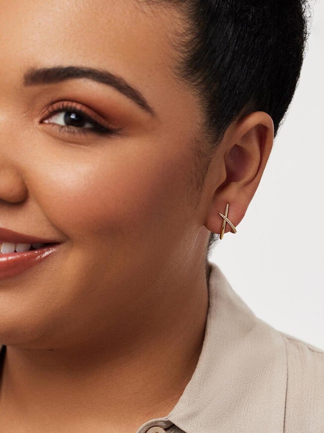 Sloane Stud Earrings, PAVE, alternate image number 3