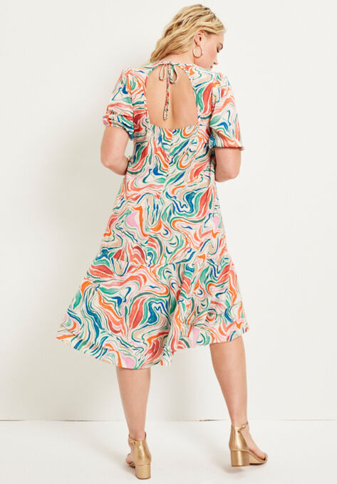Printed Midi Dress, , on-hover image number null