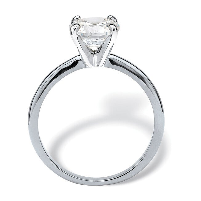 2.00 TCW Round Cubic Zirconia Solitaire Ring Platinum-Plated, WHITE, on-hover image number null