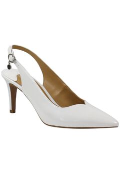 White Leather Kitten Heel Pumps