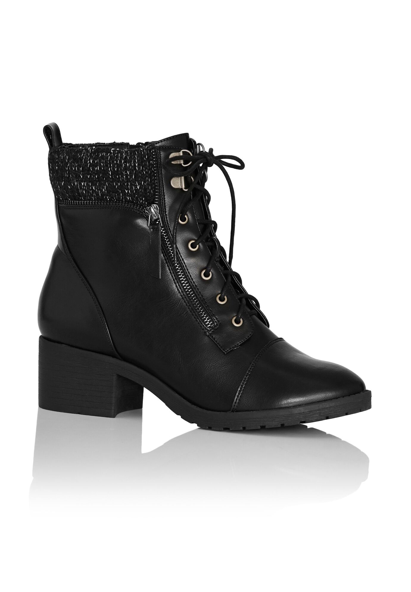 Rita Wide Width Brown Ankle Boot, BLACK, on-hover image number 1