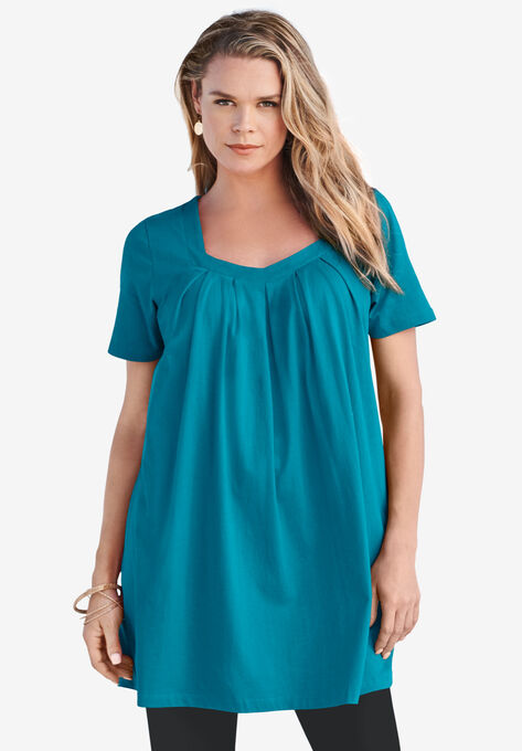 Pleatneck Ultimate Tunic, DEEP TURQUOISE, hi-res image number null