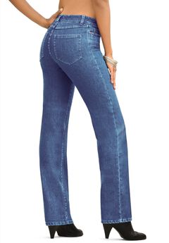 Plus Size Blue Straight Leg Jeans