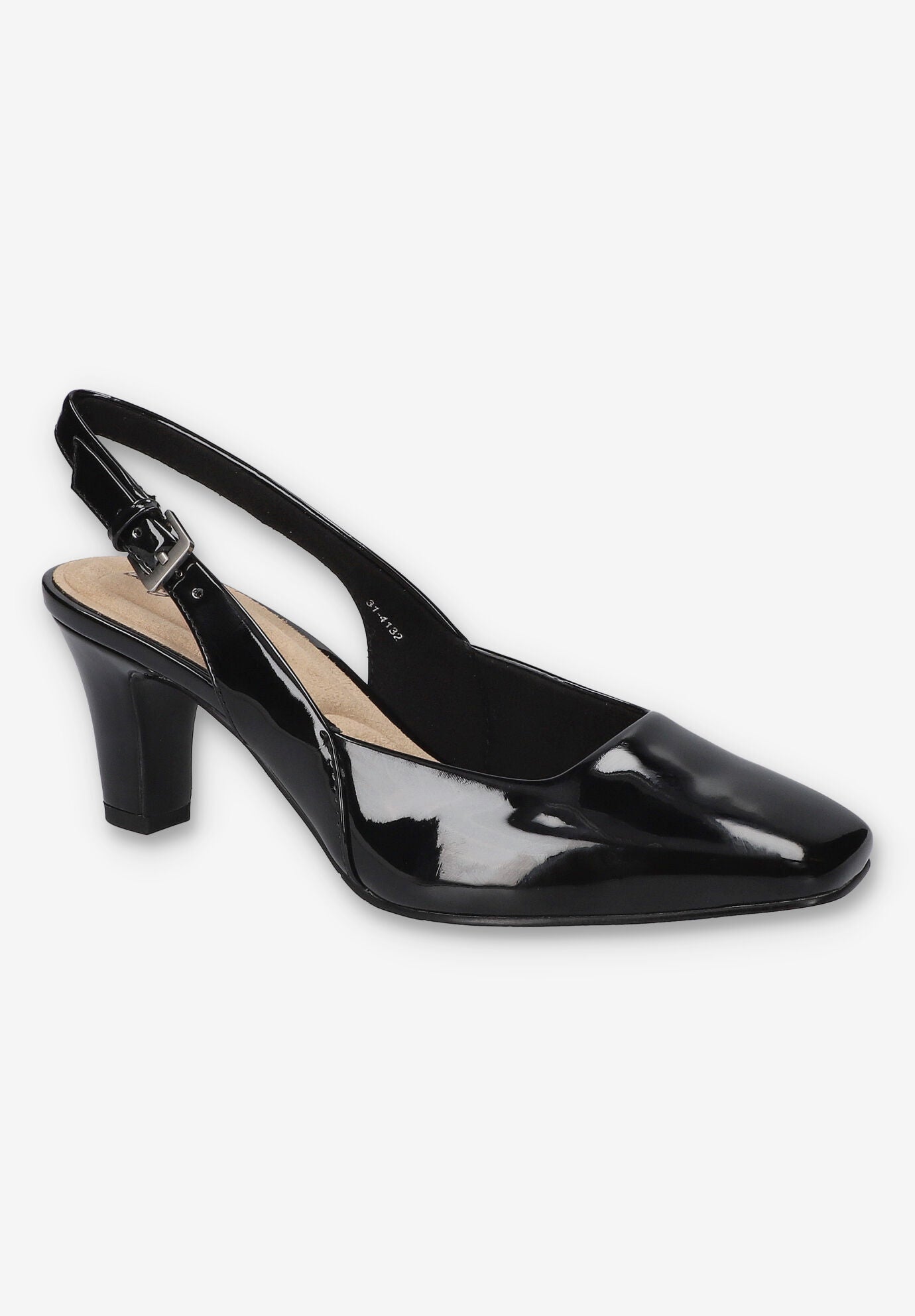 Ritsa Square Toe Slingback Pump, BLACK PATENT, hi-res image number 0