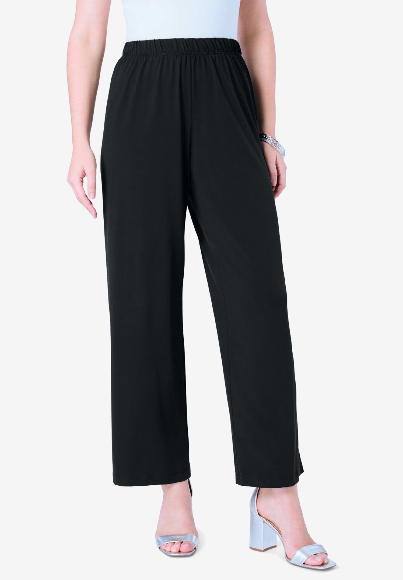 Ultrasmooth&reg; Fabric Cropped Pant, BLACK, hi-res image number 0