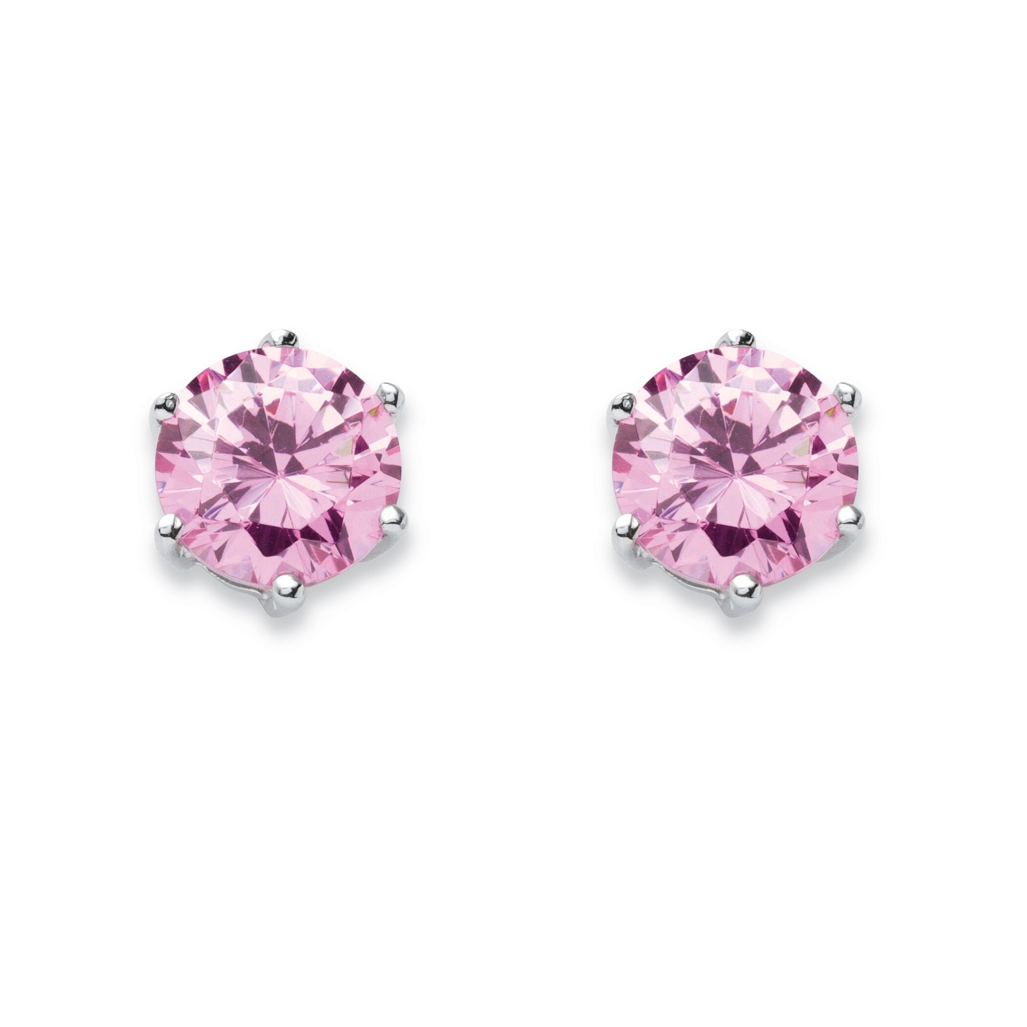 Birthstone .925 Sterling Silver Stud Earrings, JUNE, on-hover image number 1