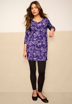 Plus Size Cotton Ultimate Long Sleeve V-Neck Tunic