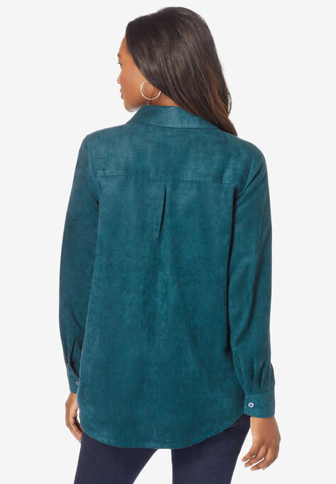 Faux Suede Big Shirt, , on-hover image number null