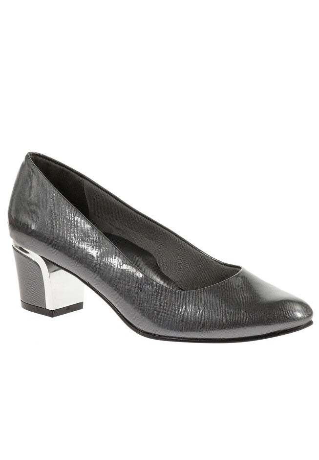 Deanna Pump by Soft Style®, DARK PEWTER PATENT, hi-res image number null
