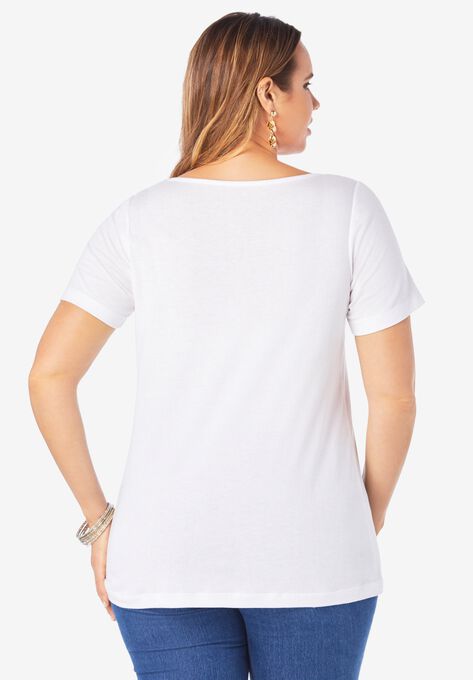 Eyelet Cutout Tee, , on-hover image number null