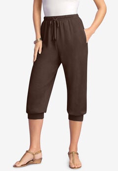 Drawstring Soft Knit Capri Pant