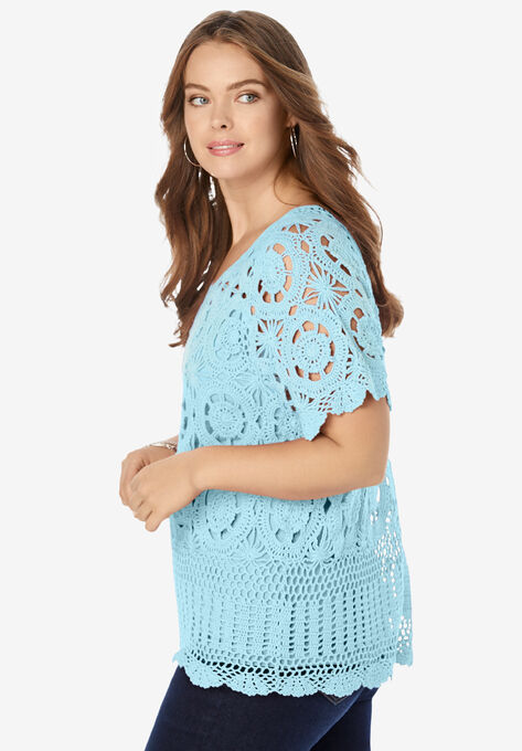 French Crochet Sweater, , alternate image number null