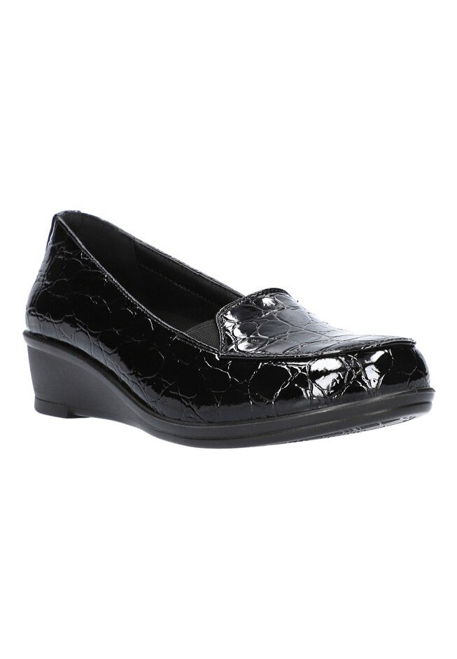 Velma Wedge , BLACK CROCO PATENT, hi-res image number null