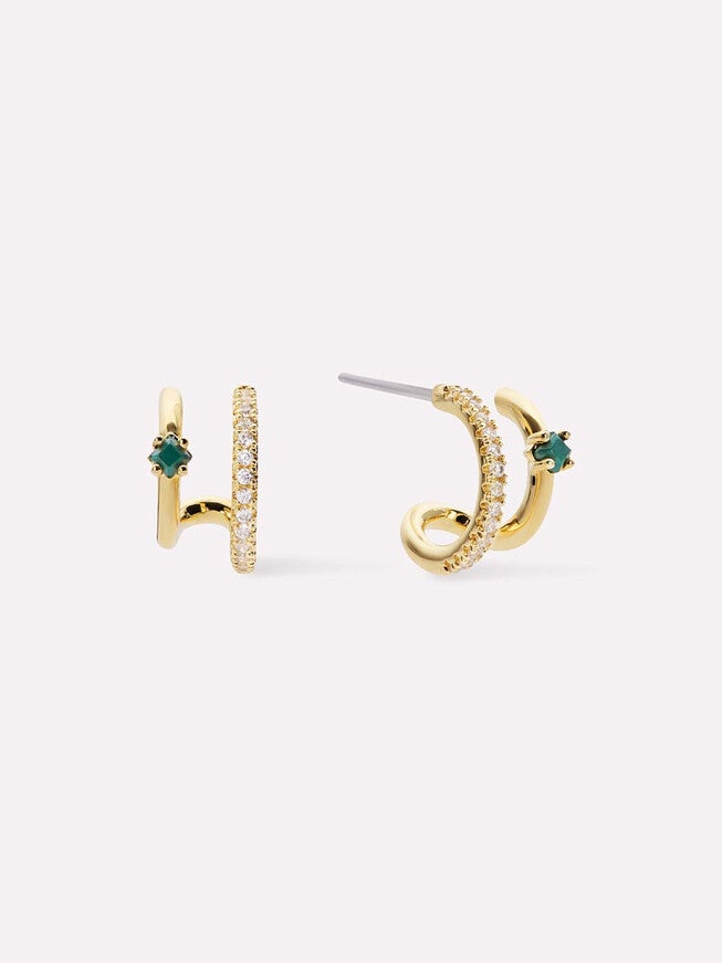 Percy Double Hoop Earrings, GOLD, hi-res image number 0
