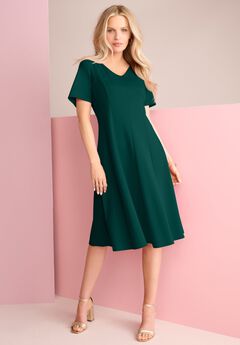 Ponte Flared Dress