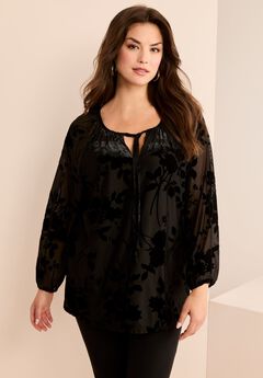 Velvet Burnout Keyhole Tee