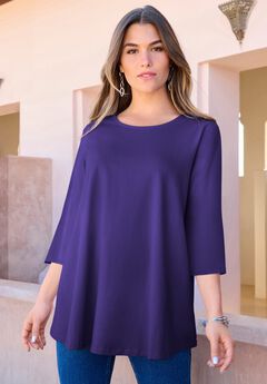 Plus Size Ultimate Three Quarter Sleeve Swing Tee