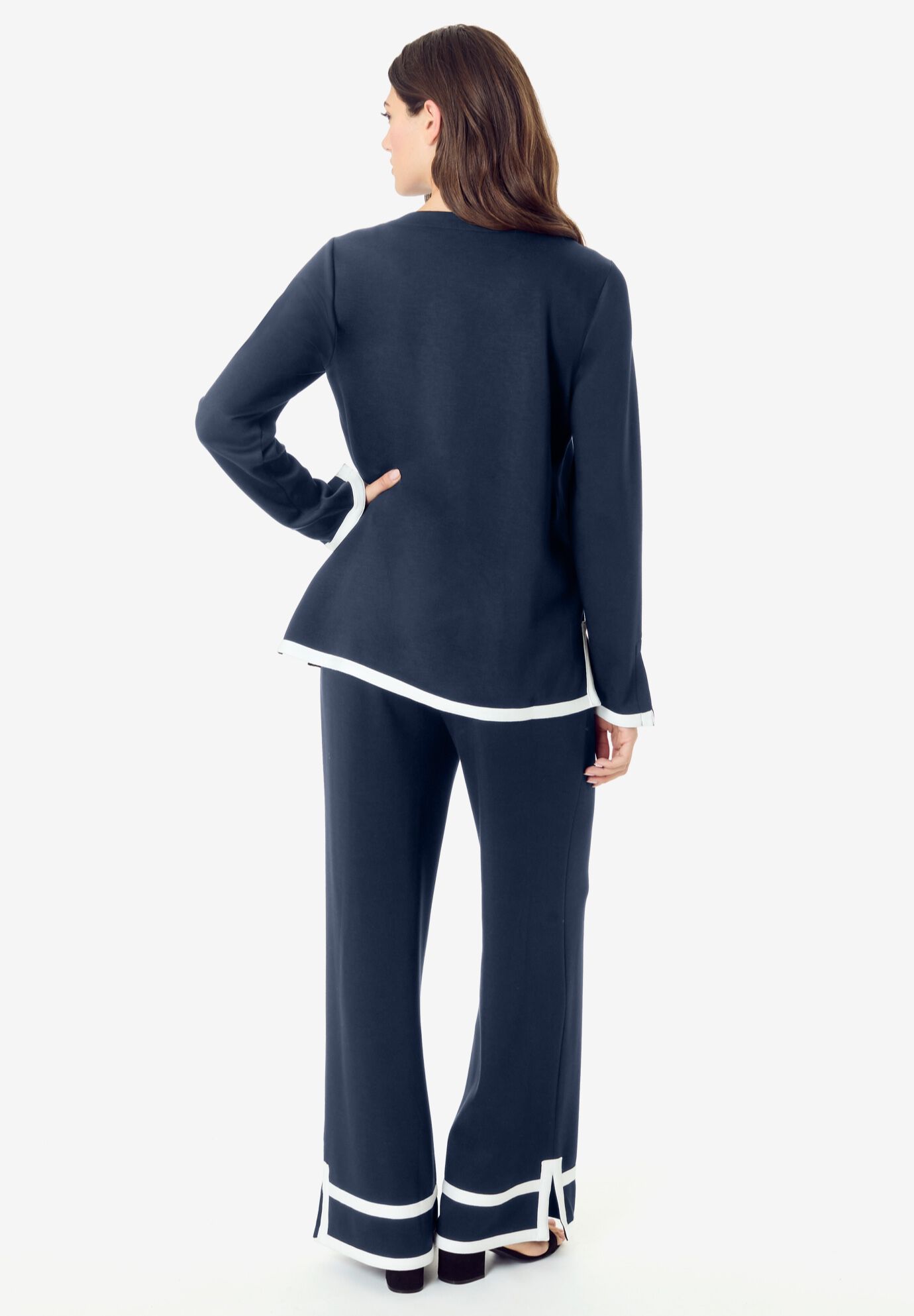 Colorblock Lounge Set, NAVY WHITE, on-hover image number 1