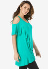 Cold-Shoulder Ruffle Ultra Femme Tunic, , alternate image number null