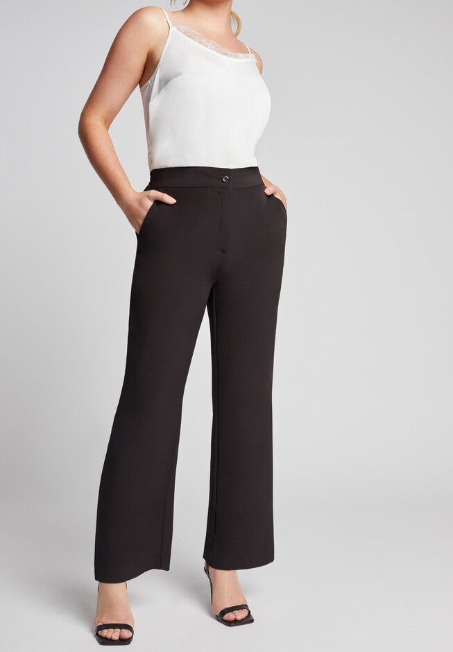June Fit Wide-Leg Corner Office Pants, BLACK, hi-res image number null