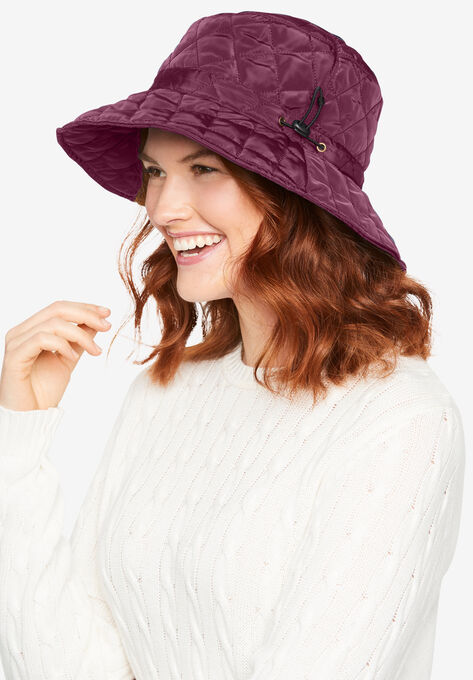 Quilted Bucket Hat, DEEP CLARET, hi-res image number null