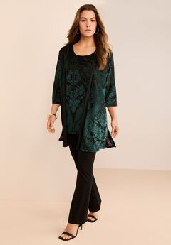 Velvet Burnout Cardigan Twinset