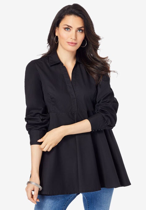 Poplin Fit-And-Flare Tunic, , alternate image number null